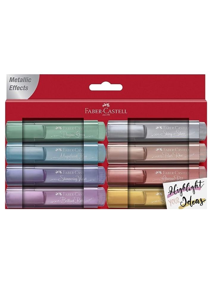 FABER-CASTELL 8 قطع من أقلام التمييز المعدنية متعددة الألوان - Image 1