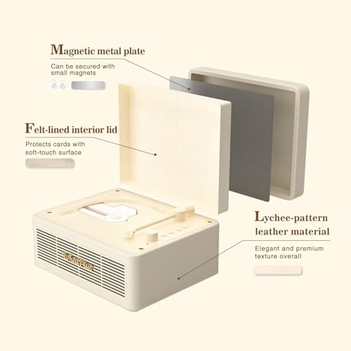 WhatPlus Portable CD Player with Bluetooth 52 Rechargeable Battery Builtin Speakers HiFi Retro Suitcase Design for Home Decor AUXTF Card Support Ideal Gift Vintage White - Image 3