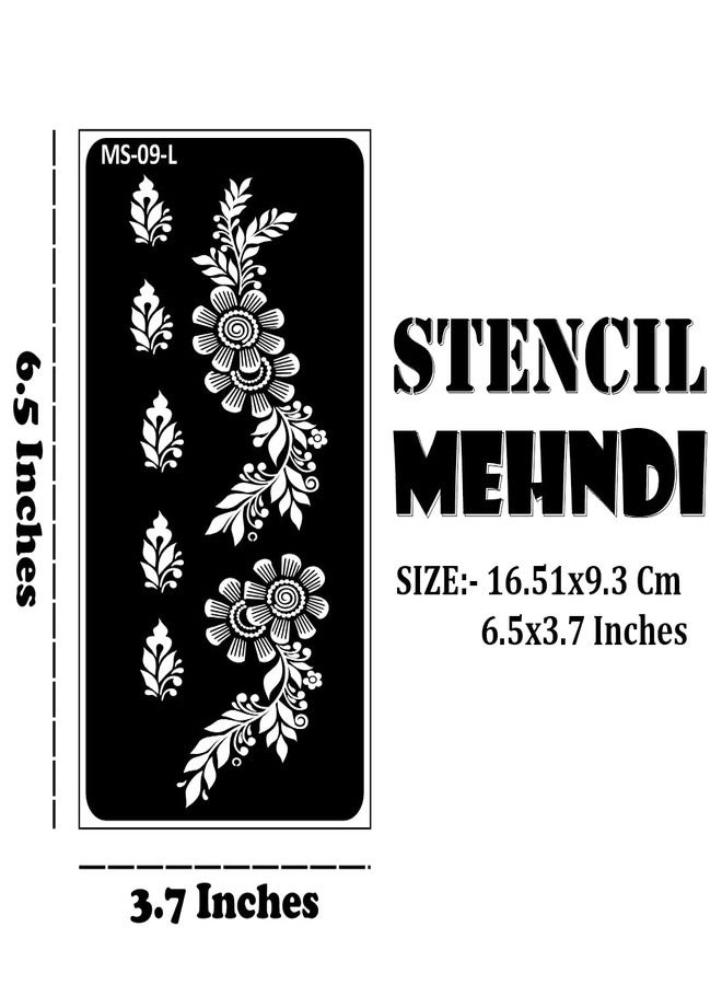 VANVATI Beautiful Flower Peel and Stick Mehndi for Hands Mehndi Stencil Sticker One Set For Both Hand | Easy To Apply Stencil Mehndi Sticker Perfect For Weddings, Parties And any Occasion - Image 3