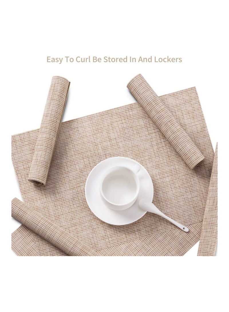 Y&D Placemats Set Of 8 Washable Indoor Outdoor Vinyl Place Mats For Dining Table Durable PVC Weave  - Image 4