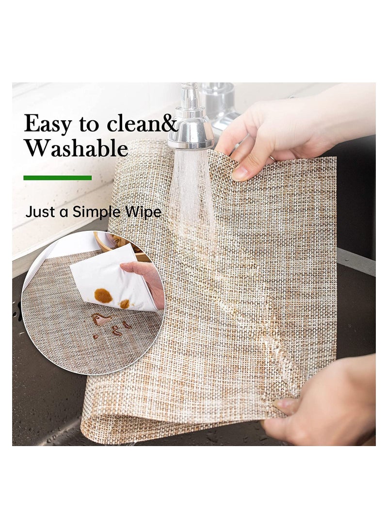 Y&D Placemats Set Of 8 Washable Indoor Outdoor Vinyl Place Mats For Dining Table Durable PVC Weave  - Image 3