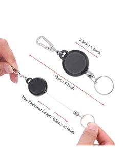 Dilwe Keychain, Retractable Portable Badge Reel Holder Reel Clip For Id Card  - Image 3