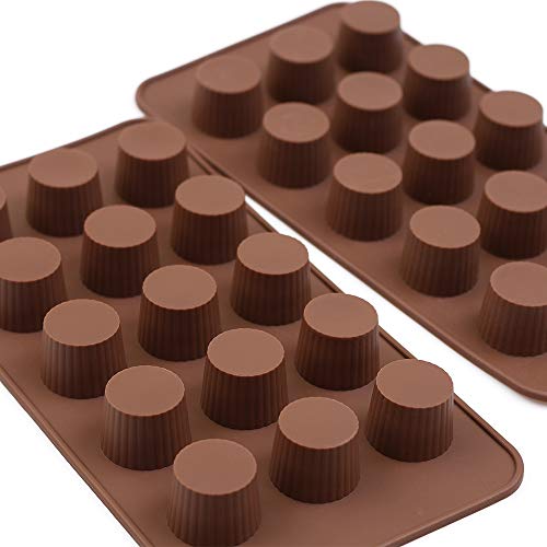 homEdge 15-Cavity Mini Cup Chocolate Mold, Set of 4PCS Non Stick Food Grade Silicone Mold for Candy Keto Fat Bomb, Chocolate, Peanut Butter-Pay Attention to the Size! - Image 3
