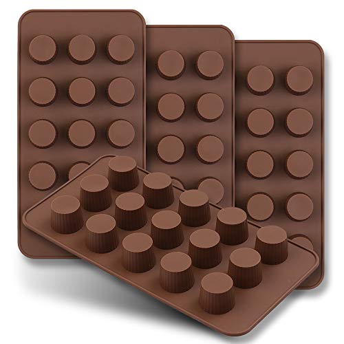 homEdge 15-Cavity Mini Cup Chocolate Mold, Set of 4PCS Non Stick Food Grade Silicone Mold for Candy Keto Fat Bomb, Chocolate, Peanut Butter-Pay Attention to the Size! - Image 1