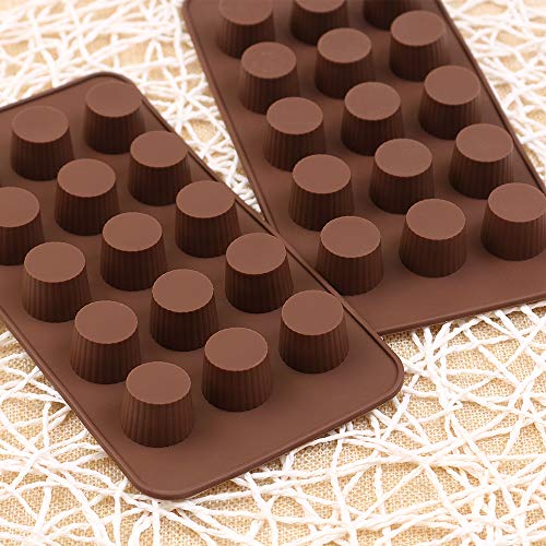 homEdge 15-Cavity Mini Cup Chocolate Mold, Set of 4PCS Non Stick Food Grade Silicone Mold for Candy Keto Fat Bomb, Chocolate, Peanut Butter-Pay Attention to the Size! - Image 4