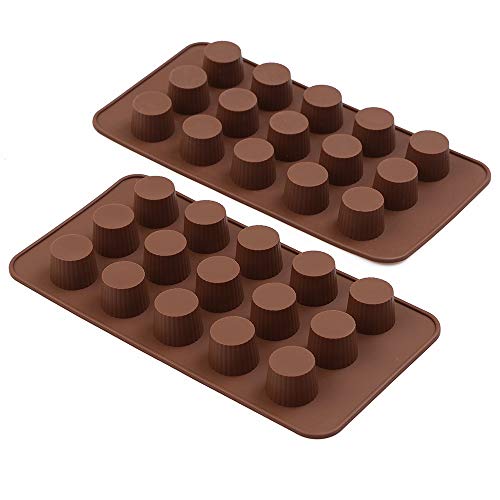 homEdge 15-Cavity Mini Cup Chocolate Mold, Set of 4PCS Non Stick Food Grade Silicone Mold for Candy Keto Fat Bomb, Chocolate, Peanut Butter-Pay Attention to the Size! - Image 5