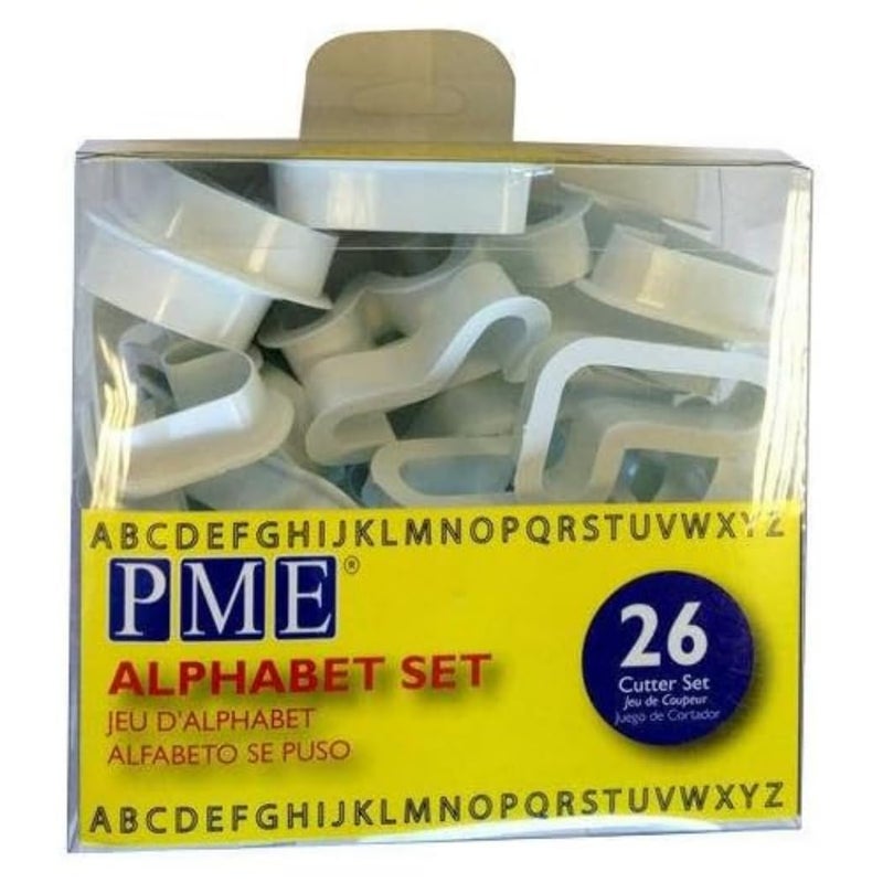 PME Alphabet Cutters  for Sugarcraft and Cake Decorating  Set of 26 - Image 1