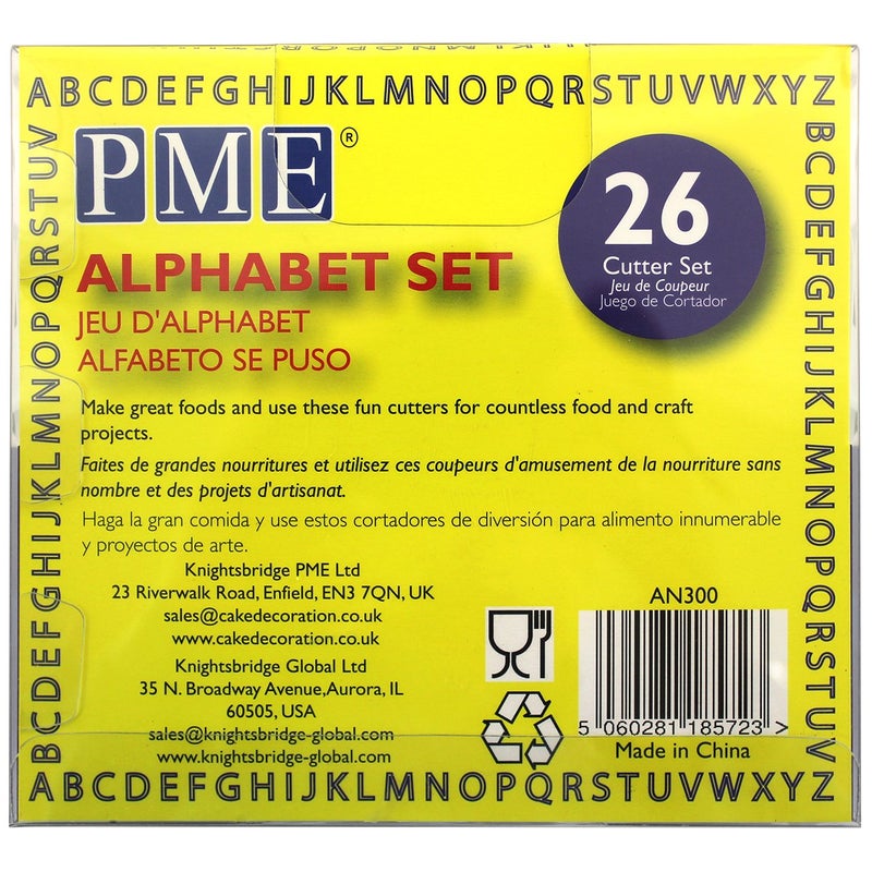 PME Alphabet Cutters  for Sugarcraft and Cake Decorating  Set of 26 - Image 4