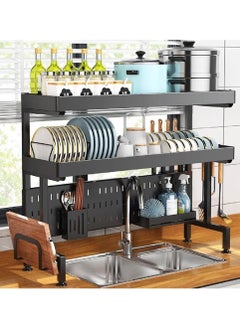 DubaiGallery 2 Layer Stainless Steel Kitchen Rack Dish Organizer Drying Rack Above Sink Drain Rack Kitchen Storage Countertop Utensil Holder  - Image 3