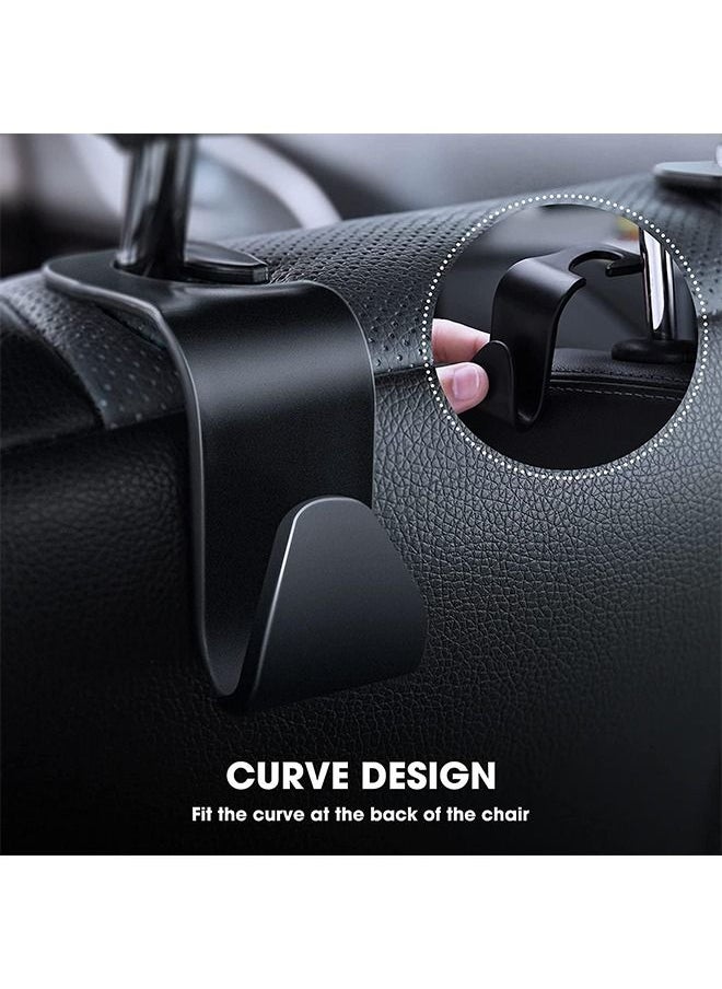 Generic Car Seat Headrest Hook 4Pack Car Seat Backpack Hooks Black S Type for Handbag Purse Grocery Bags  - Image 4