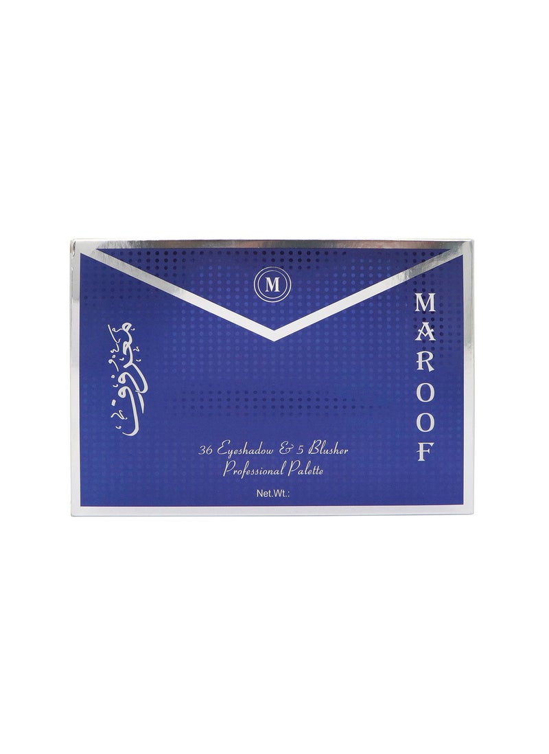 MAROOF MAROOF 36 Eyeshadow and 5 Blusher Long Lasting Professional Palette  - Image 5