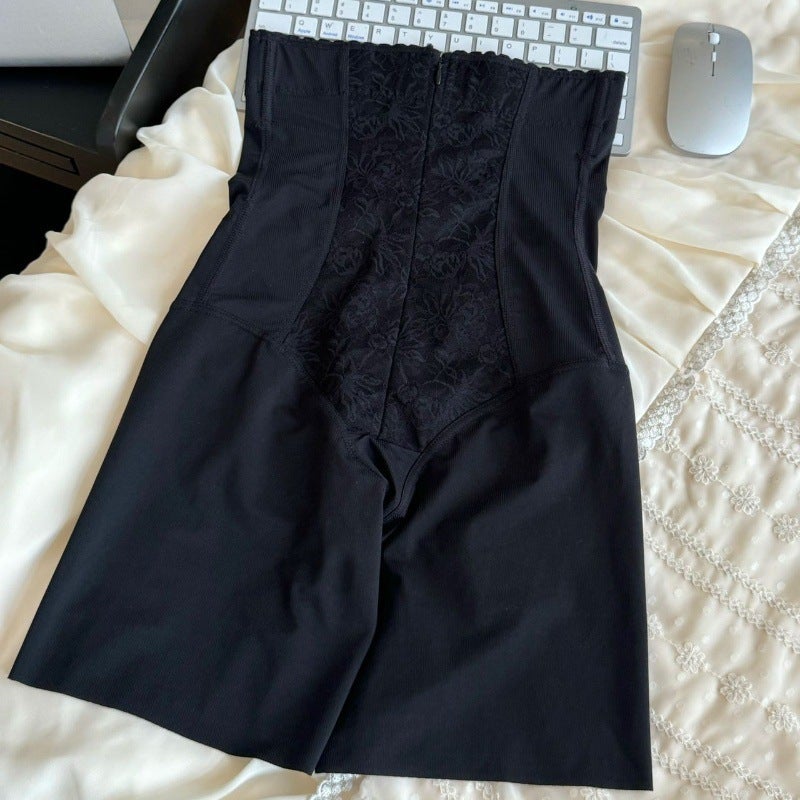 309# Black Branch Chain Buckle T Plastic Barbie Hip Safety Pants Traceless High Waist Breathable Belly Thin Comfortable Ladies Underwear - Image 1