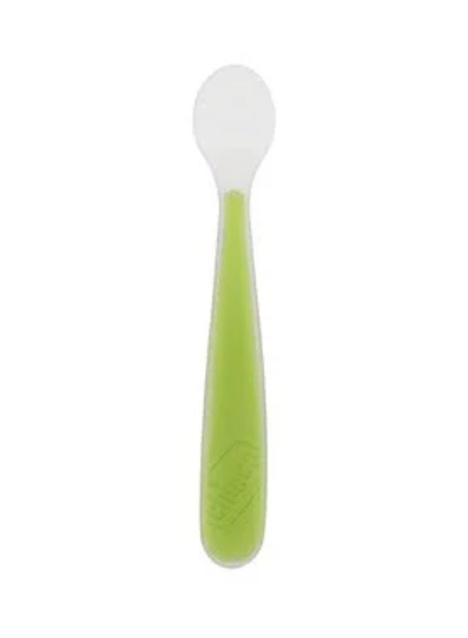 Chicco Mix & Match Softly Silicone Spoon 6m+ Green x1 - Image 1