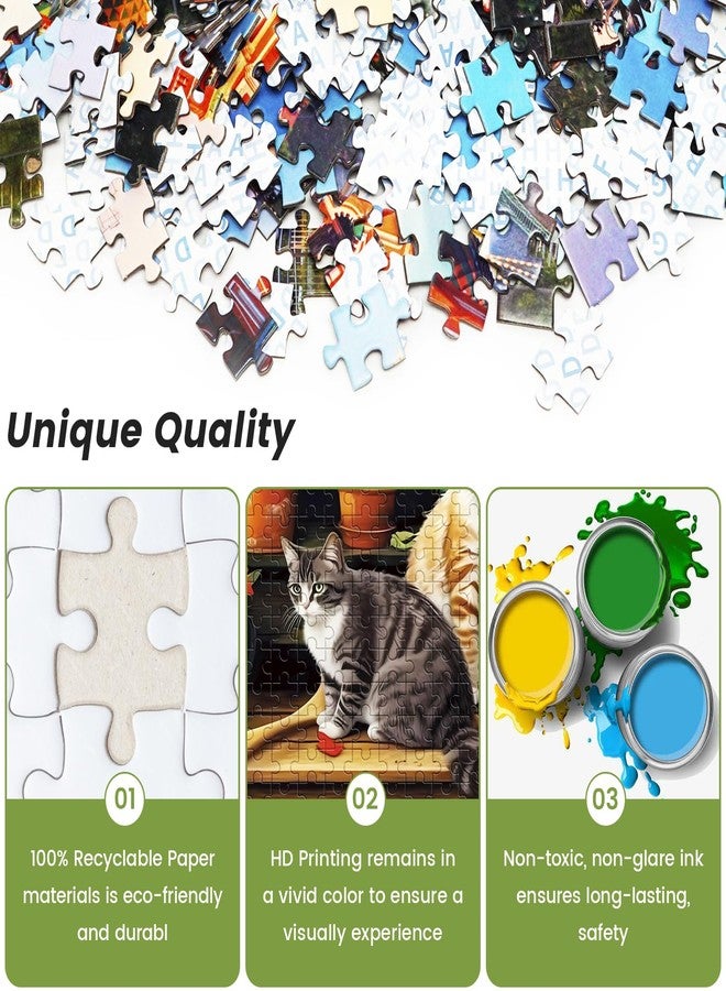 Edsjegn 500 Piece Puzzle for Adults-Cats and Flowers | Recycled Cardboar Jigsaw Puzzles 500 Pieces | Challenging Family Activity Great Gift Idea for Family Friends | Difficult Puzzles Size 20.5 x 15 inches - Image 3
