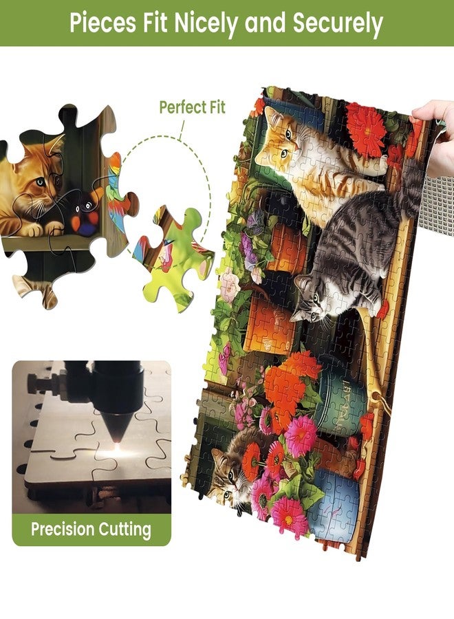Edsjegn 500 Piece Puzzle for Adults-Cats and Flowers | Recycled Cardboar Jigsaw Puzzles 500 Pieces | Challenging Family Activity Great Gift Idea for Family Friends | Difficult Puzzles Size 20.5 x 15 inches - Image 4