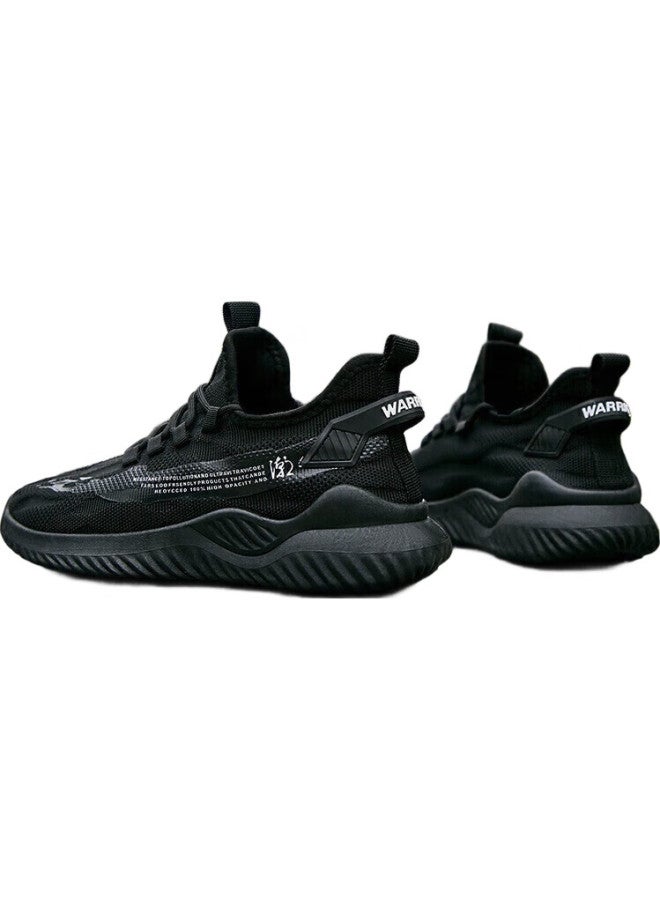 Warrior Sports Shoes, Men'S Sneakers, Breathable Soft-Soled Mesh Shoes, Casual Shoes For Men, Dad Shoes, Running Shoes, Black, Size 43 - Image 2