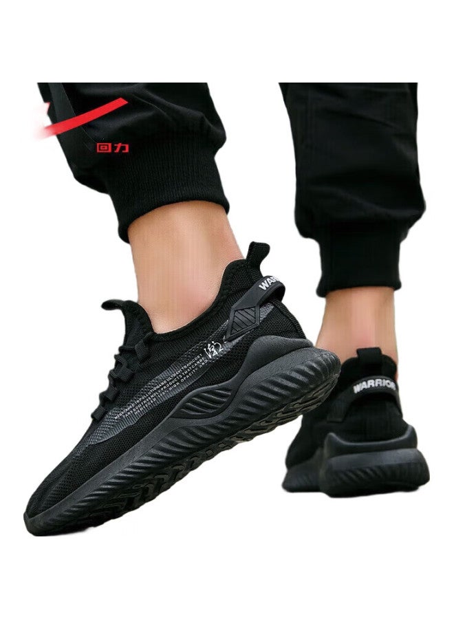 Warrior Sports Shoes, Men'S Sneakers, Breathable Soft-Soled Mesh Shoes, Casual Shoes For Men, Dad Shoes, Running Shoes, Black, Size 43 - Image 1