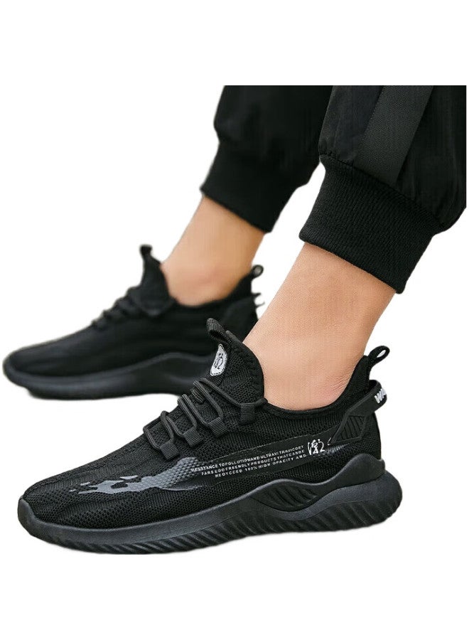 Warrior Sports Shoes, Men'S Sneakers, Breathable Soft-Soled Mesh Shoes, Casual Shoes For Men, Dad Shoes, Running Shoes, Black, Size 43 - Image 3