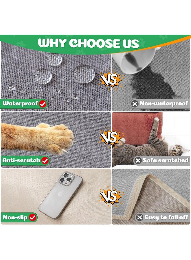 Loiion Couch Covers for 3 Cushion Couch, Gray Cat-Scratch Resistant Sofa Cover -Pets Dogs Friendly Anti Slip Thickened Slipcovers Furniture Protector, Couch Protector for Pets and Kids 150"X71" - Image 3