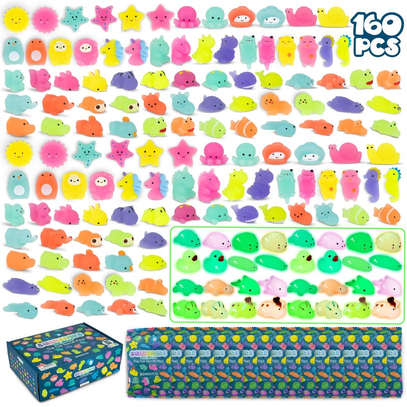 BONNYCO Mochi Squishy Toys Bulk for Kids Party Favors Pack 160 Goodie Bags Stuffers for Kids with Glow in The Dark Return Gifts Birthday Party Squishy Fidget Toys Pinata Stuffers Birthday Kawaii - Image 3