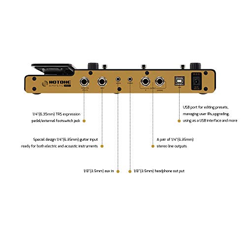 Hotone Ampero One MP-80 Guitar Bass Amp Modeling IR Cabinets Simulation Multi Language Multi-Effects with Expression Pedal Stereo OTG USB Audio Interface - Image 5