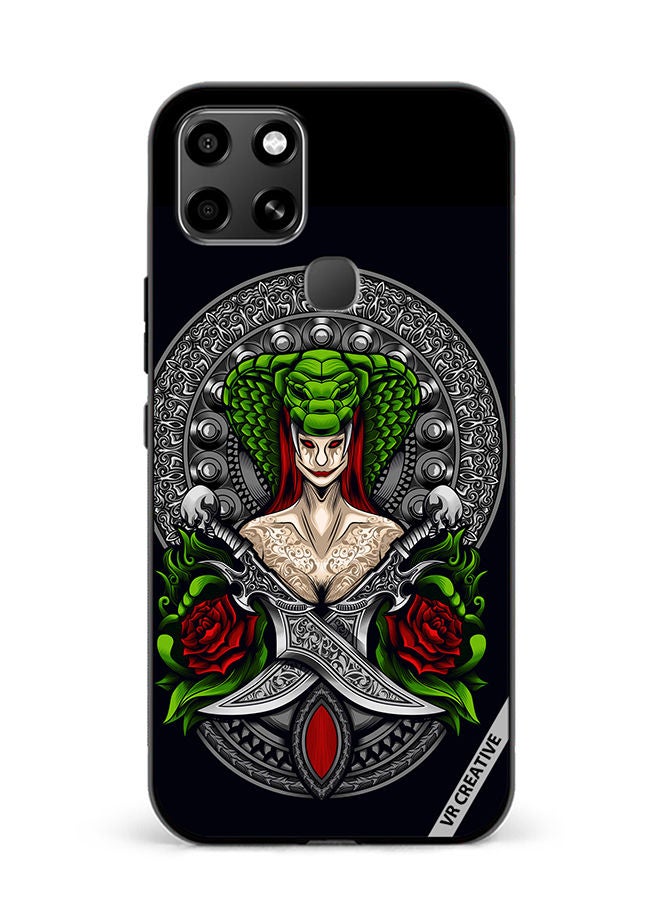 VR CREATIVE Protective Case Cover For Infinix Smart 6 Snake Woman Design Multicolour - Image 1