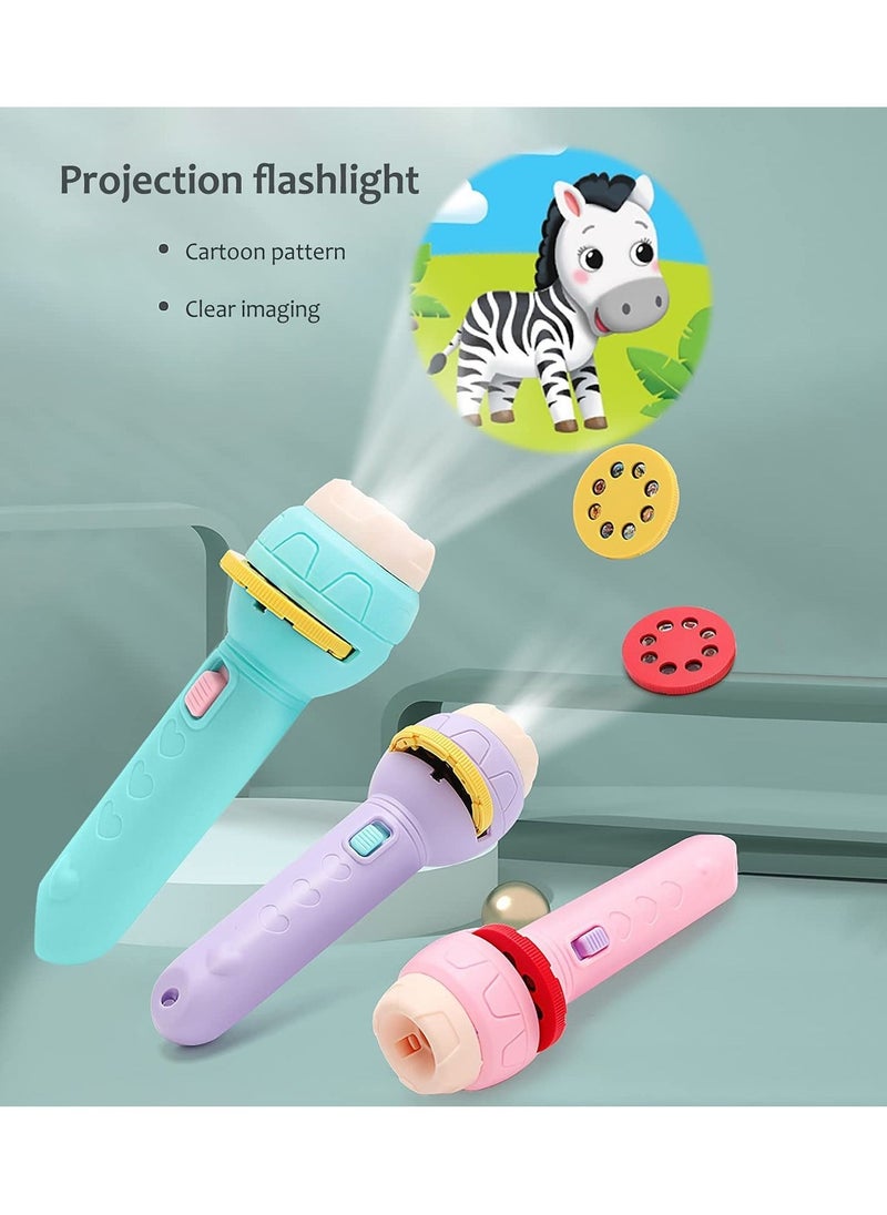 Y&D - 3 Slide Projection Flashlight with 9 Slides, Children's Cognitive Lamp Toy Slides Educational Learning Bedtime Wall Night Light - Image 1