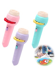 3 Slide Projection Flashlight with 9 Slides, Children's Cognitive Lamp Toy Slides Educational Learning Bedtime Wall Night Light