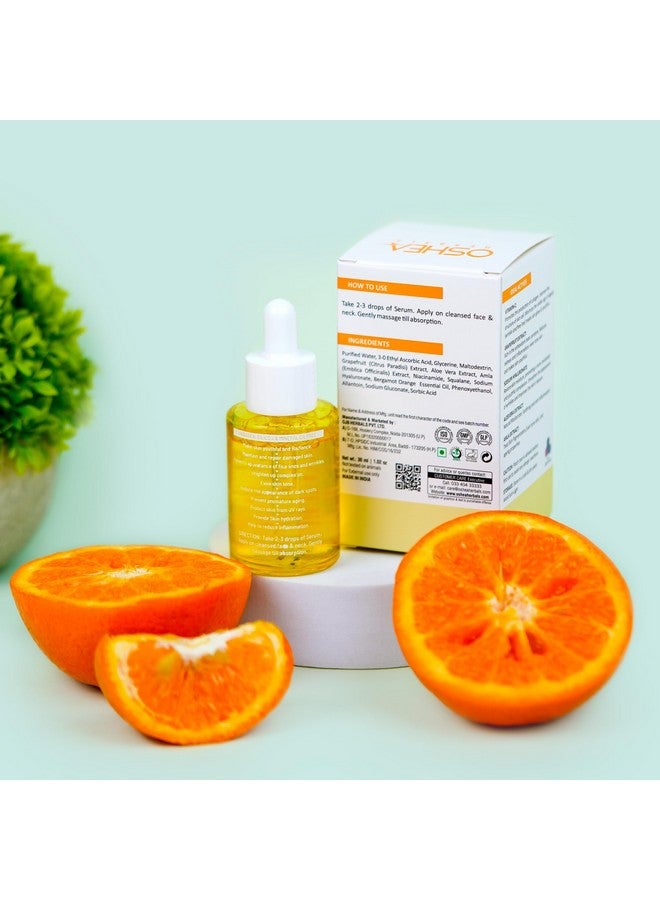 أوشيا مصل الوجه لتفتيح وإضاءة البشرة بالأعشاب للبشرة العادية | يرطب ويقاوم الشيخوخة | غني بفيتامين C ومستخلص الجريب فروت 30 مل (عبوة من قطعتين) - Image 4