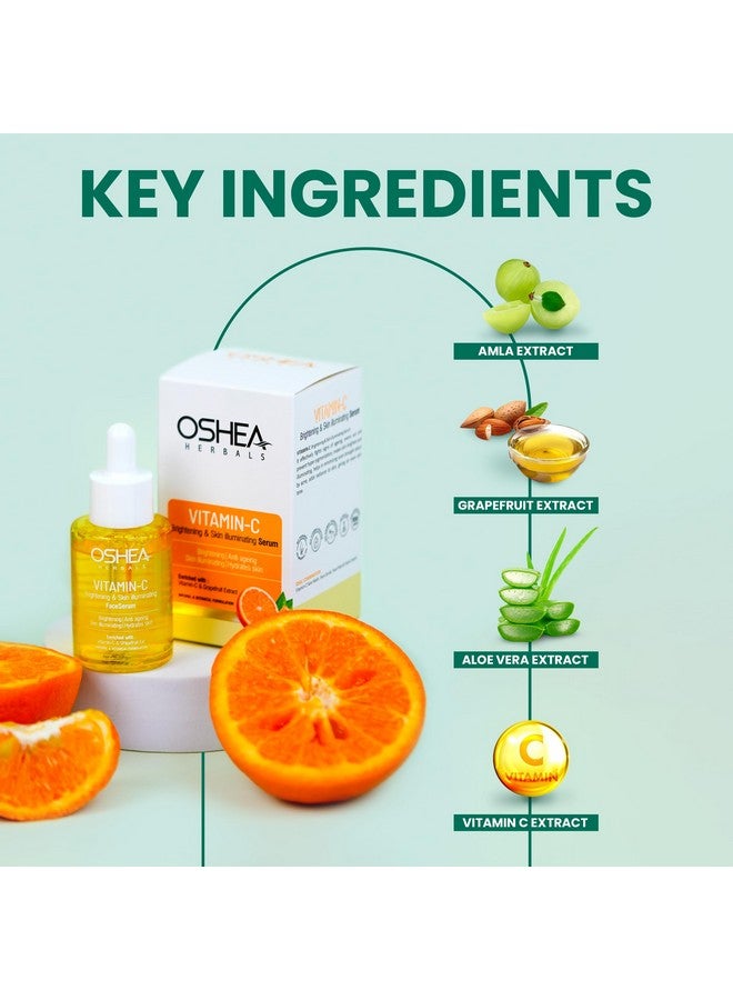 أوشيا مصل الوجه لتفتيح وإضاءة البشرة بالأعشاب للبشرة العادية | يرطب ويقاوم الشيخوخة | غني بفيتامين C ومستخلص الجريب فروت 30 مل (عبوة من قطعتين) - Image 2