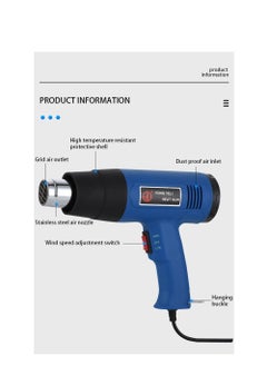 Generic Corded Heat Gun Portable Hot Air Gun 1500W with 2 Temperature Gear for Shrink Wrapping, Industrial Plastic Soldering,Tube Bending,Automotive film,Removing Old Paint Film and Adhesives  - Image 4