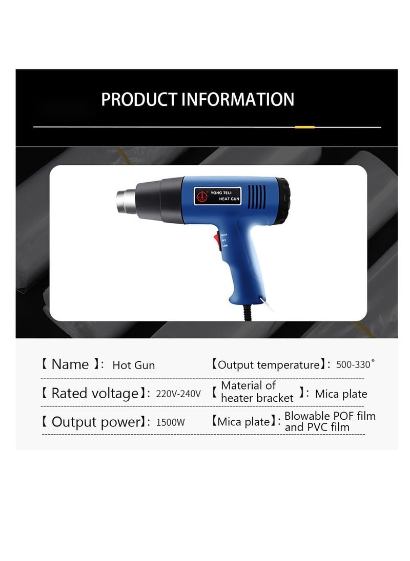 Generic Corded Heat Gun Portable Hot Air Gun 1500W with 2 Temperature Gear for Shrink Wrapping, Industrial Plastic Soldering,Tube Bending,Automotive film,Removing Old Paint Film and Adhesives  - Image 2