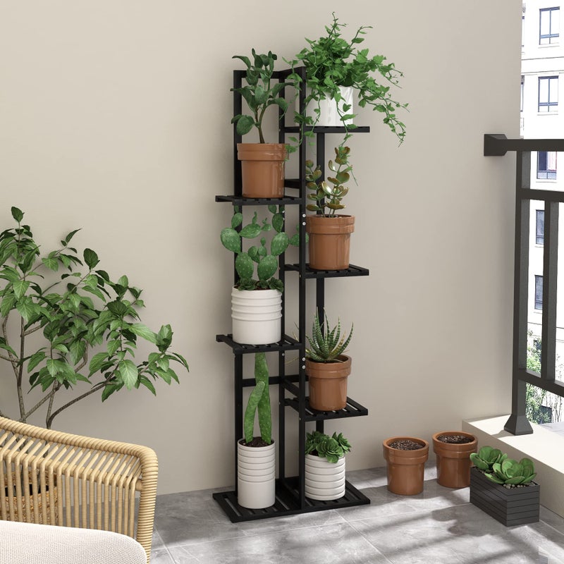 Laiensia Bamboo Plant Stand Rack 6 Tier,Multiple Stand Holder Shelf Rack, Indoor&Outdoor Planter Display Shelves for Patio Garden, Living Room, Corner Balcony and Bedroom,Black - Image 4