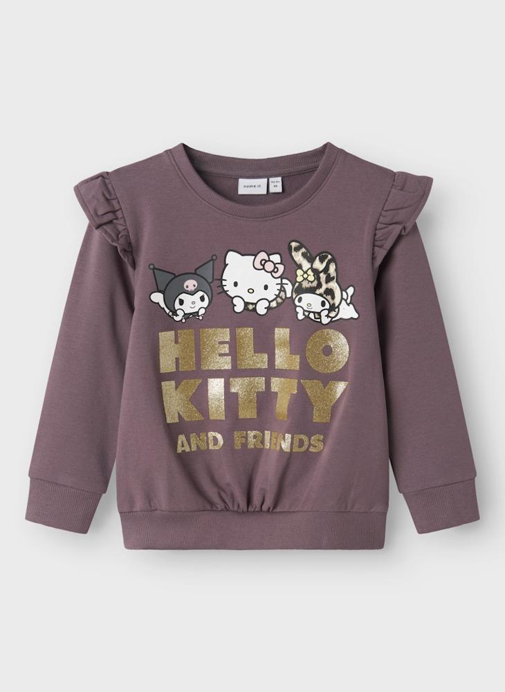 نيم ات كنزة قطنية مطبوعة برقبة دائرية للأطفال - Image 1