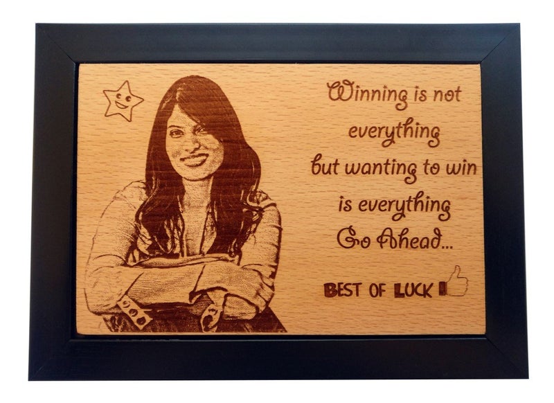 Samruddhi Beechwood Personalised Laser Engraved Photo Frame(4 X 6 inches, Multicolour) - Image 1
