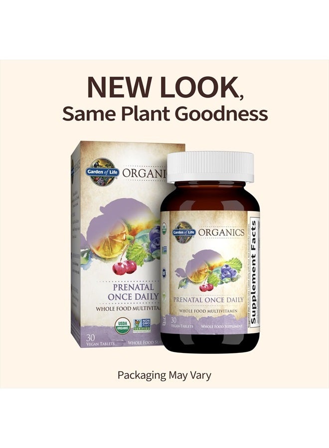 Garden of Life فيتامينات ما قبل الولادة العضوية: حمض الفوليك للطاقة وتطوير الجنين الصحي، حديد غير مسبب للإمساك، فيتامين C، B6، B12، D3 – عضوي، غير معدل وراثيًا، خالي من الغلوتين، نباتي، إمداد لمدة 30 يومًا - Image 2