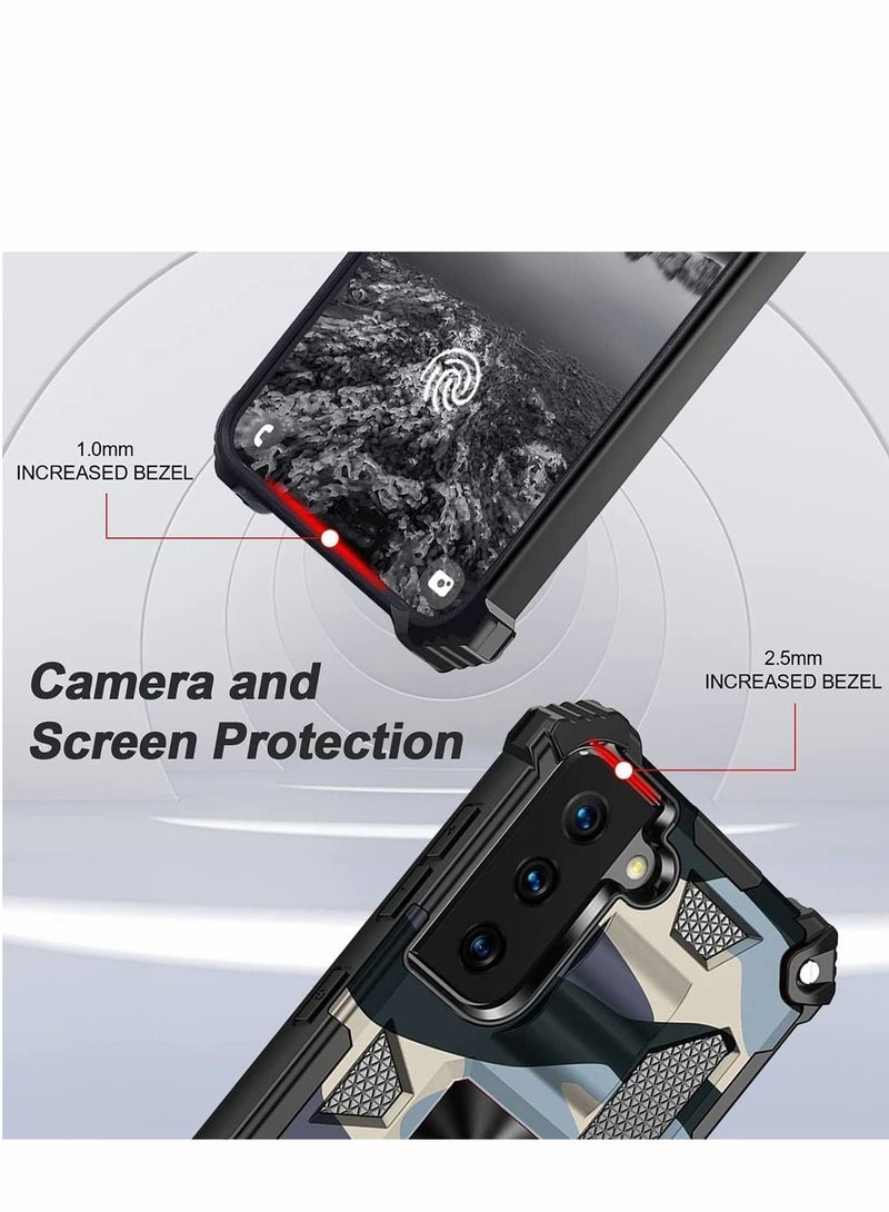 Y&D Case for Samsung S21 FE Camouflage Cover ​with Stand Kickstand Support Magnetic Car Mount Military Grade Rugged Armor Shockproof Galaxy 5G 6.4'' - Image 5