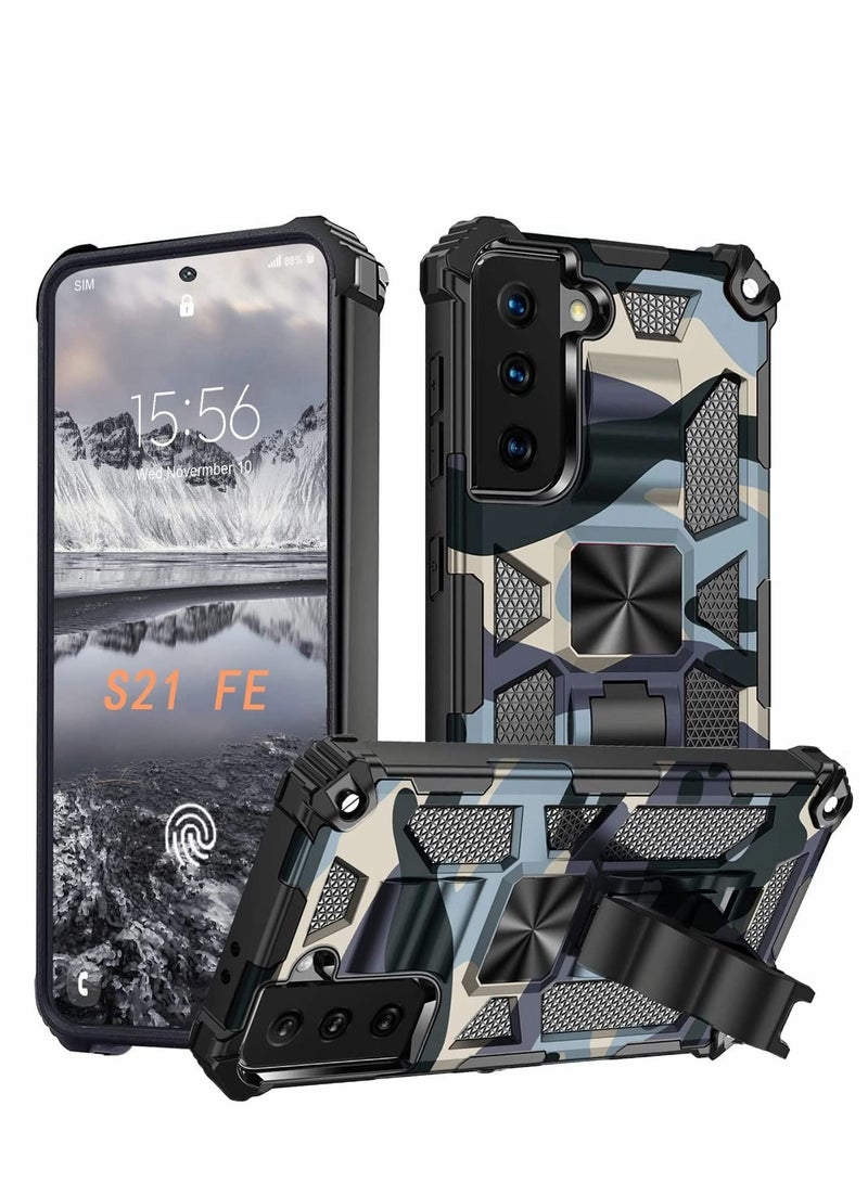 Y&D Case for Samsung S21 FE Camouflage Cover ​with Stand Kickstand Support Magnetic Car Mount Military Grade Rugged Armor Shockproof Galaxy 5G 6.4'' - Image 1