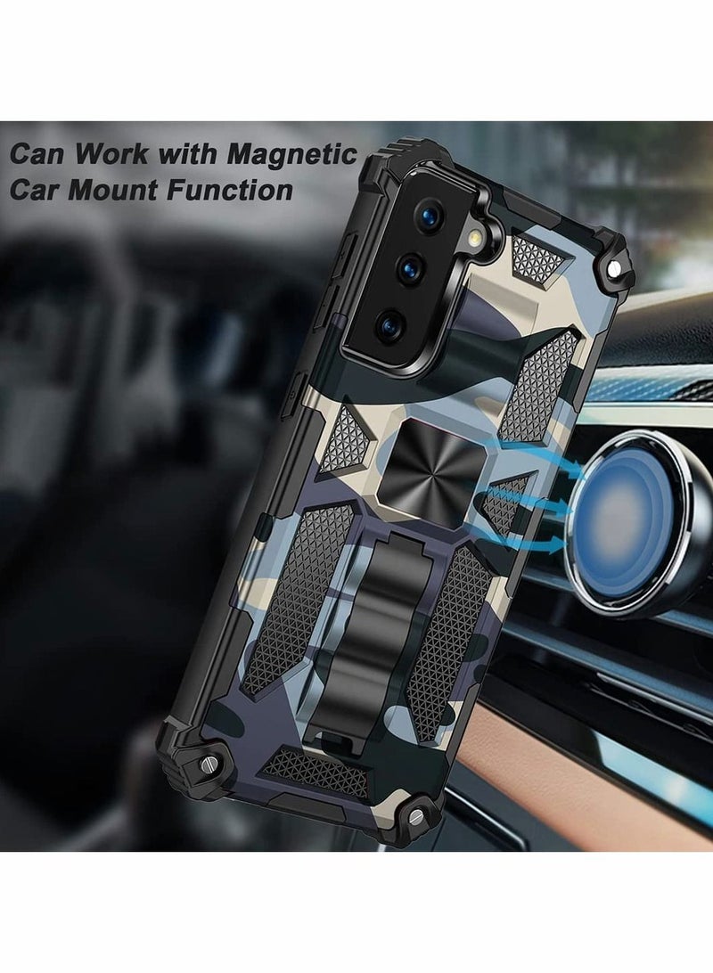 Y&D Case for Samsung S21 FE Camouflage Cover ​with Stand Kickstand Support Magnetic Car Mount Military Grade Rugged Armor Shockproof Galaxy 5G 6.4'' - Image 3