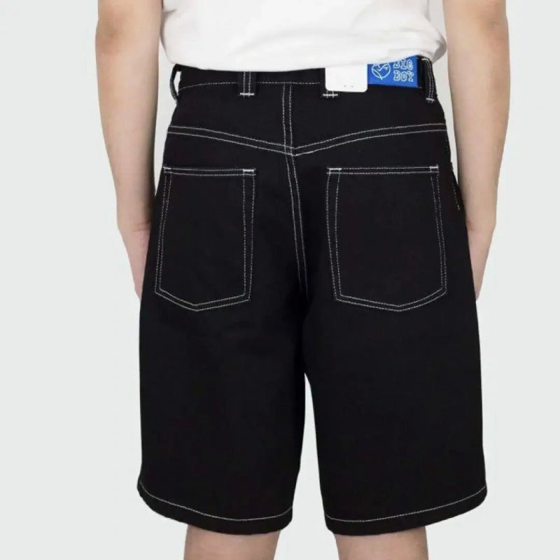 Harajuku Big Boy Y2K New High Quality Shorts Hip Hop Cartoon Embroidery Pattern Loose Denim Shorts - Image 2
