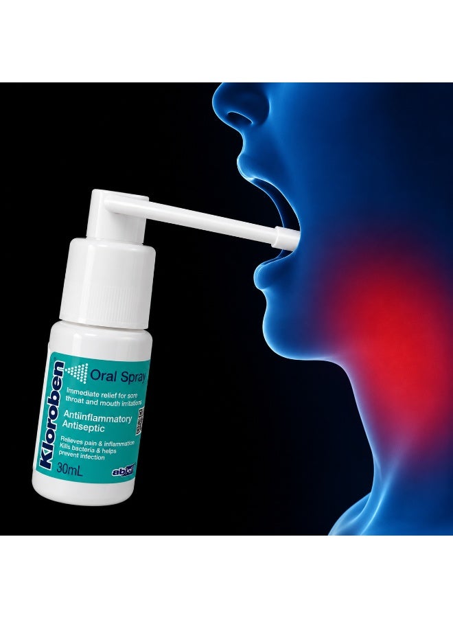 Kloroben Oral Spray 30ml – Antiseptic & Anti-Inflammatory Spray for Mouth and Throat Care - Image 1