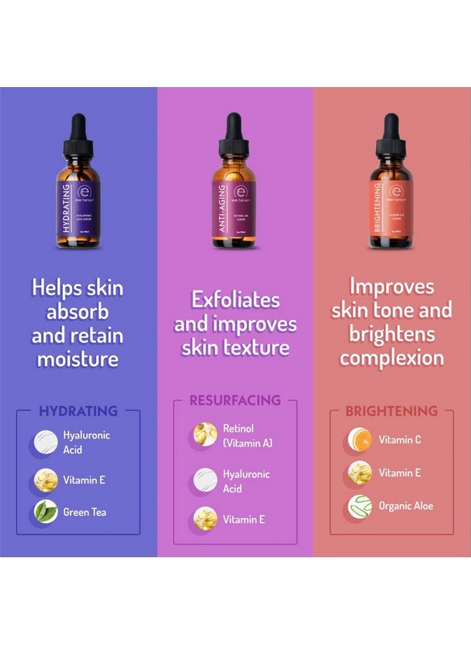 Eve Hansen - Eve Hansen Facial Serum Set | Vitamin C Serum, Hyaluronic Acid Serum, Retinol Serum | Hydrating and Anti-Aging Serum Set | 3x1 oz - Image 1