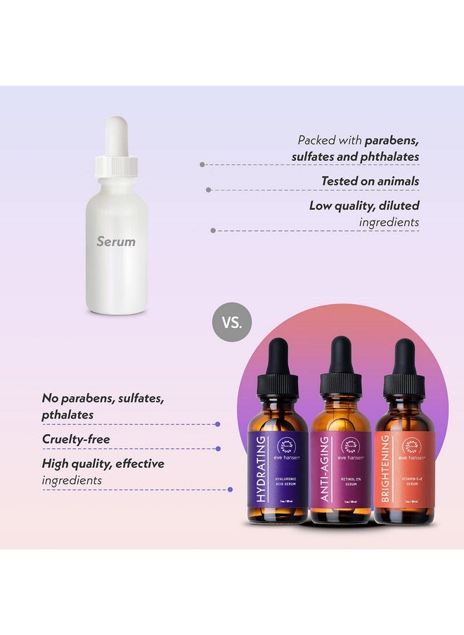 Eve Hansen - Eve Hansen Facial Serum Set | Vitamin C Serum, Hyaluronic Acid Serum, Retinol Serum | Hydrating and Anti-Aging Serum Set | 3x1 oz - Image 1