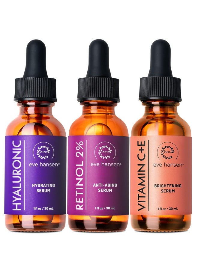 Eve Hansen - Eve Hansen Facial Serum Set | Vitamin C Serum, Hyaluronic Acid Serum, Retinol Serum | Hydrating and Anti-Aging Serum Set | 3x1 oz - Image 1