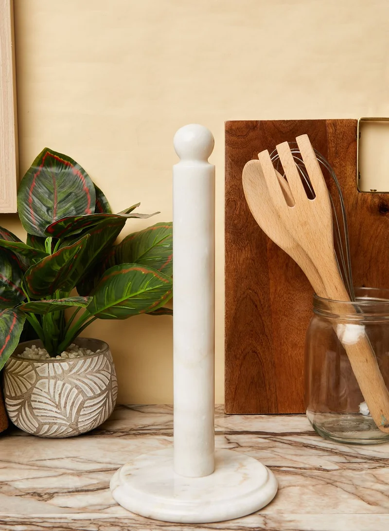 Premier Ziarat White Marble Kitchen Roll Holder
