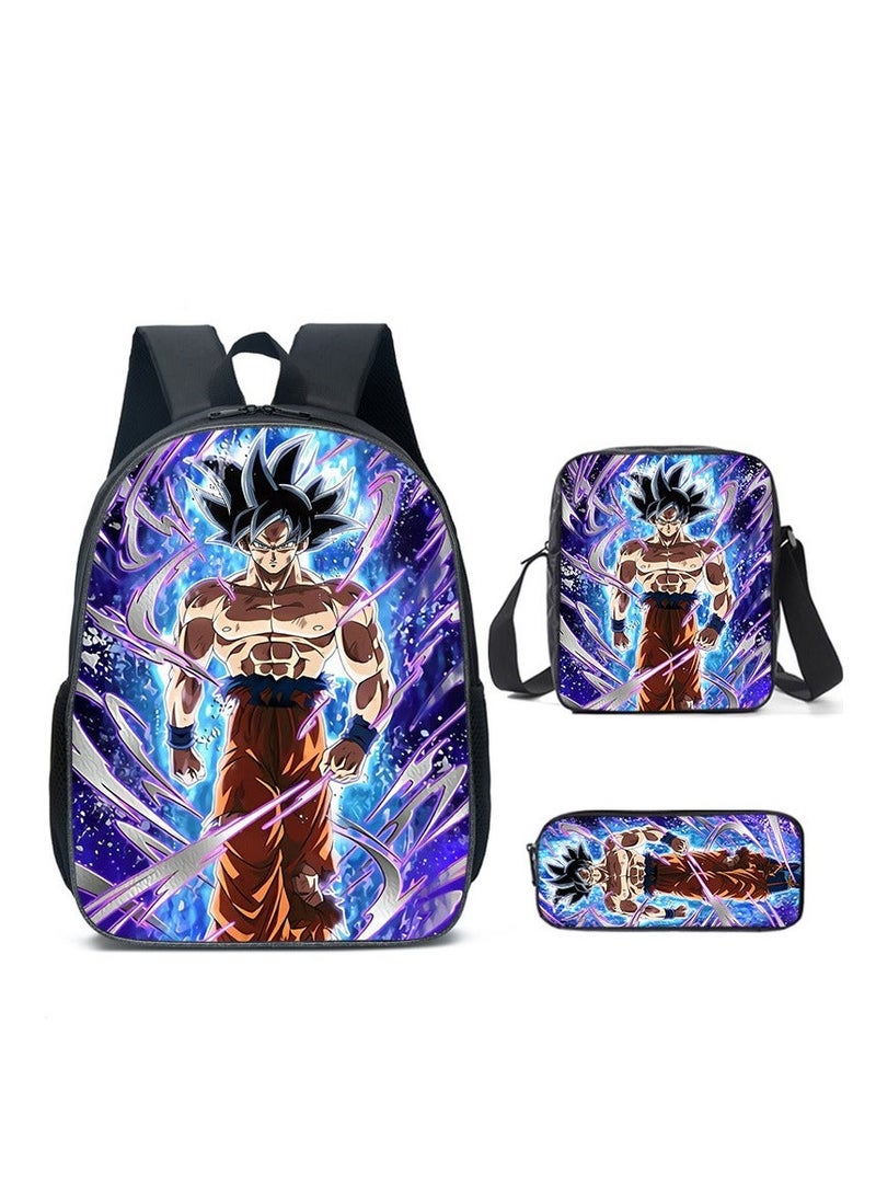 Dragon Ball New Three-piece Children's Backpack Backpack 42*15*30cm