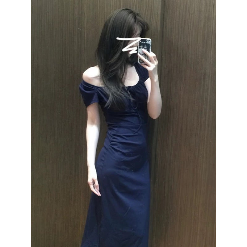 French Style Square Neck Dress for Women Summer 2025 Bodycon Long Dress - Image 3