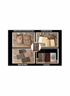 Y&D Hardback Notebook A5 Lined, Vintage Leather Journal Notebook, Embossed Handmade Writing Diary, Brown and Ivory Pages Note Book, Birthday Gift for Women Men Friends Kids, Colorful  - Image 2