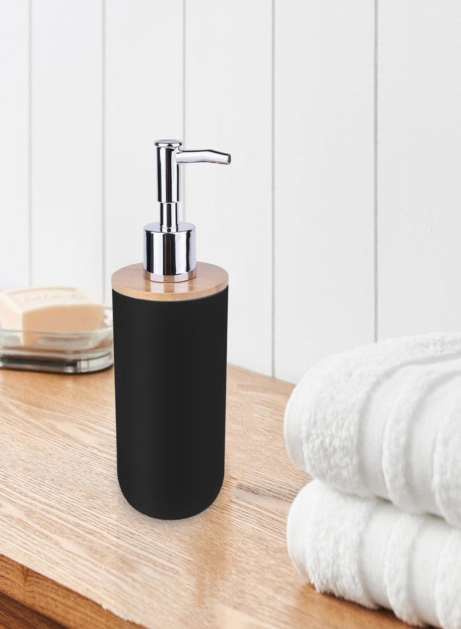 Aoheuo Bamboo soap Dispenser, soap Dispenser for Kitchen Sink, Black(15Oz), 2.7 Length by 2.7 Width, 6.7 inches high, Suitable for Bathroom and bar Sinks - Image 5