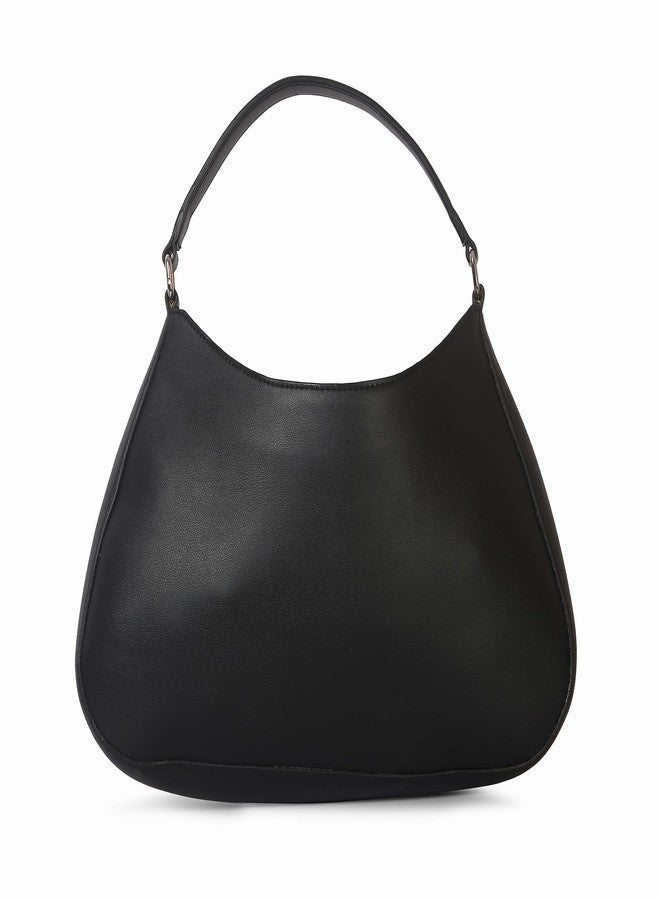 VARA Handbag for Women Shoulder Bag for woman Handbags for Women Black Hobo Handbag Zippers for Bag (Black) - Image 3